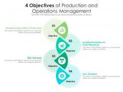 4 objectives of production and operations management