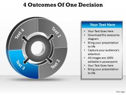 4 outcomes of one decision powerpoint diagram templates graphics 712