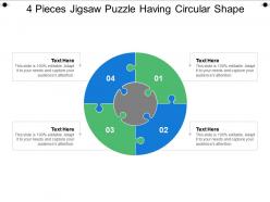 4 pieces jigsaw puzzle having circular shape