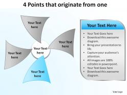 4 points that originate from one ppt slides diagrams templates powerpoint info graphics