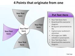 4 points that originate from one ppt slides diagrams templates powerpoint info graphics
