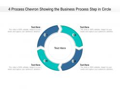 4 process chevron showing the business process step in circle