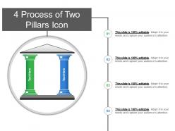 4 process of two pillars icon powerpoint slide show