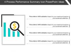 4 process performance summary icon powerpoint ideas