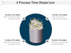4 Process Time Waste Icon PPT Design Templates
