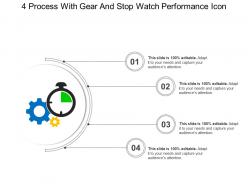 4 Process With Gear And Stop Watch Performance Icon