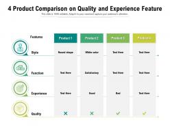 4 product comparison on quality and experience feature