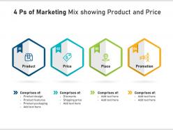 4 ps of marketing mix showing product and price