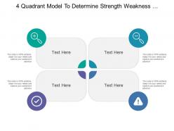 4 quadrant model to determine strength weakness opportunity and threat