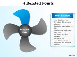 4 related points turbine windmill fan ppt slides presentation diagrams templates powerpoint info graphics