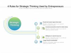 4 rules for strategic thinking used by entrepreneurs