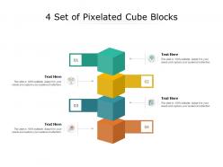 4 set of pixelated cube blocks