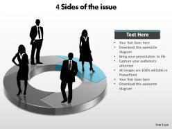 4 sides of the issue connected arrows silhouettes slides diagrams templates powerpoint info graphics