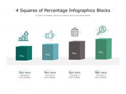 4 squares of percentage infographics blocks