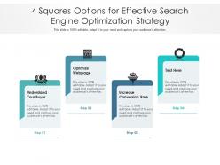 4 squares options for effective search engine optimization strategy