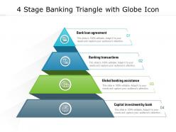 4 stage banking triangle with globe icon
