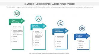 4 stage leadership coaching model