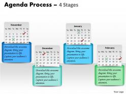 4 staged monthly agenda process diagram 0214