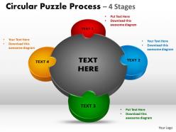 4 stages circular diagram puzzle process 8