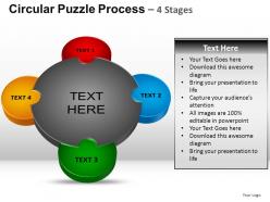 4 stages circular puzzle process powerpoint slides and ppt templates 0412