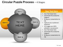 4 stages circular puzzle process powerpoint slides and ppt templates 0412