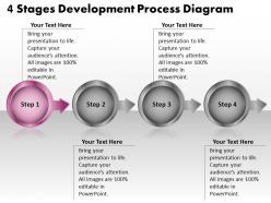 4 stages development process diagram flowchart free powerpoint templates
