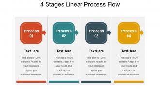 4 stages linear process flow powerpoint templates