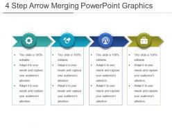 4 step arrow merging powerpoint graphics