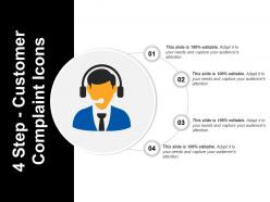4 step customer complaint icons powerpoint graphics