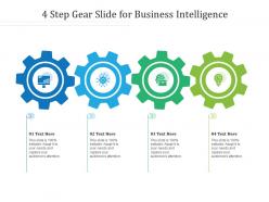 4 step gear slide for business intelligence infographic template