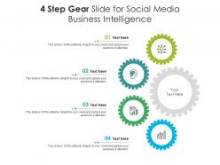 4 Step Gear Slide For Social Media Business Intelligence Infographic Template
