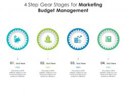 4 step gear stages for marketing budget management infographic template