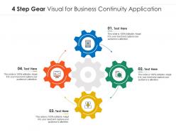 4 step gear visual for business continuity application infographic template