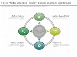 4 step model business problem solving diagram background