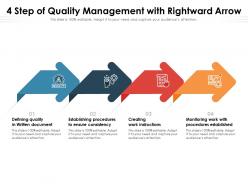 4 step of quality management with rightward arrow