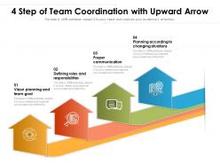 4 step of team coordination with upward arrow