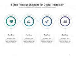 4 step process diagram for digital interaction infographic template