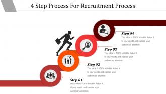 4 step process for recruitment process powerpoint layout