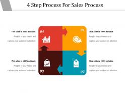 4 step process for sales process powerpoint shapes