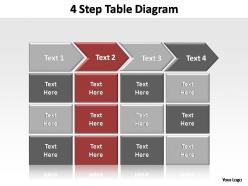 4 step table diagram editable powerpoint templates