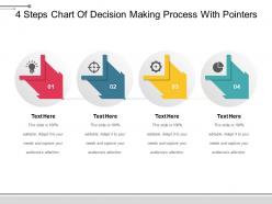 4 steps chart of decision making process with pointers powerpoint slide presentation examples