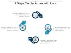 4 steps circular arrows with icons