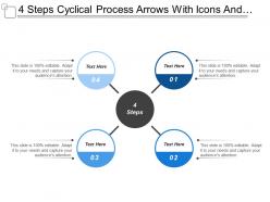 4 Steps Cyclical Process Arrows With Icons And Textboxes