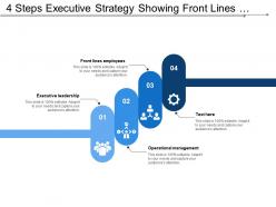4 steps executive strategy showing front lines employees operational management leadership