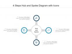4 steps hub and spoke diagram with icons