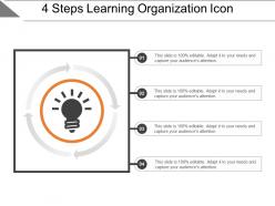 4 steps learning organization icon sample of ppt