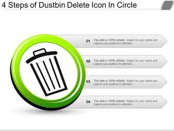 4 Steps Of Dustbin Delete Icon In Circle