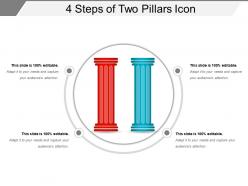 4 steps of two pillars icon powerpoint slides