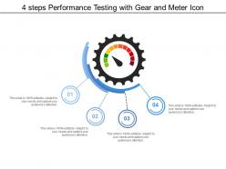 4 steps performance testing with gear and meter icon