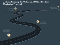 4 steps roadmap for online and offline product marketing proposal ppt icons